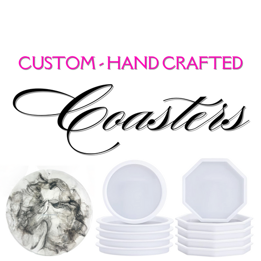 Custom Handcrafted Epoxy Resin Coaster  Sets